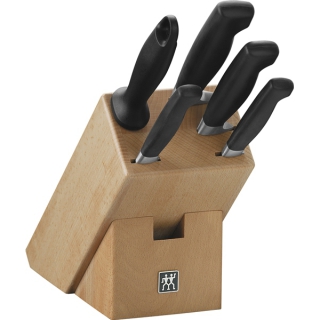 4 Sterne Messerblock, natur, 6-tlg.