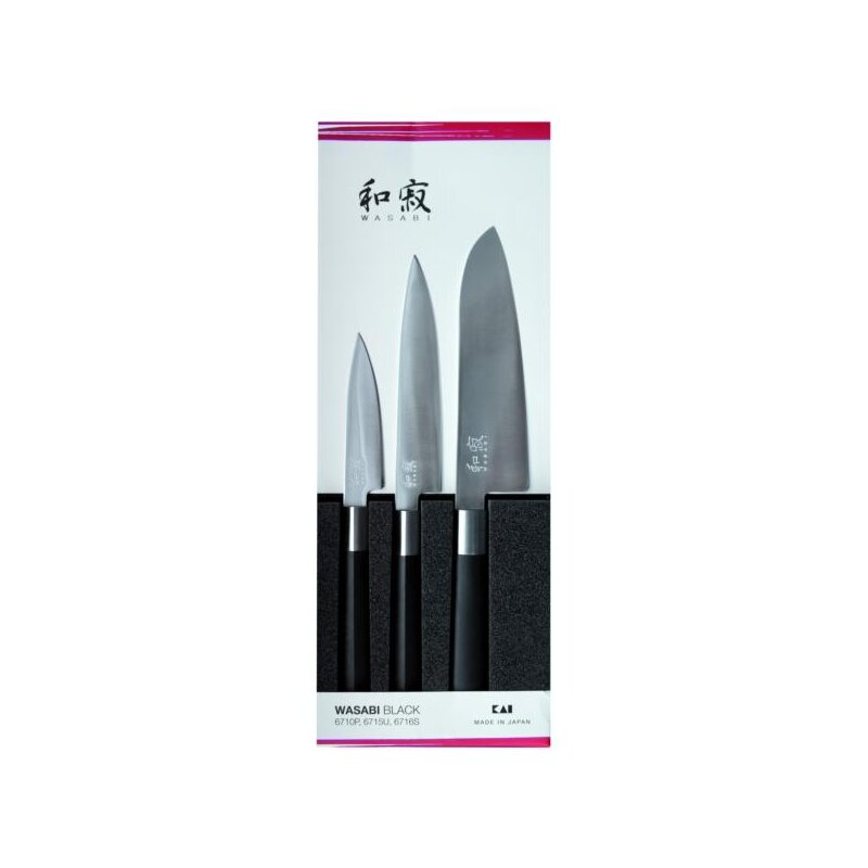 Kai Wasabi Black Küchenmesser-Set – 3-teilig, Perfekt Für Einsteiger & Profis