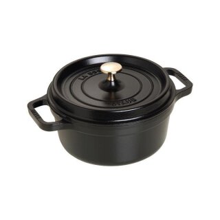 Staub Cocotte schwarz 22 cm rund 2,6 l