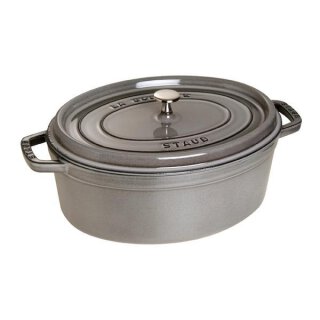 Staub Cocotte grafitgrau 31 cm oval 5,5 l