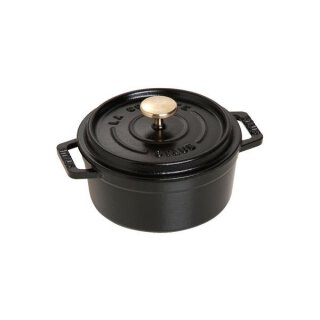 Staub Cocotte schwarz 12 cm rund 0,4 l