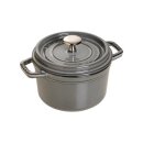 Staub Cocotte grafitgrau 16 cm rund 1,2 l