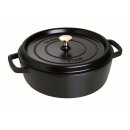 Staub Cocotte flach Höhe 14,1 cm schwarz 26 cm rund...