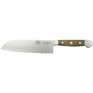 Santoku mit Kullenschliff 18 cm Klinge Serie Alpha Fasseiche von Güde